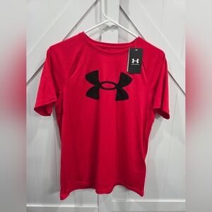 Under Armour Kids Red Tee with Black Logo